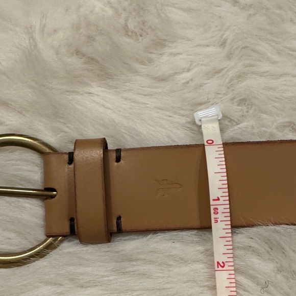 Frye Tan/Gold Tone Women’s Flat Belt Bohemian Western Size XL(16) NWOT - Picture 5 of 8